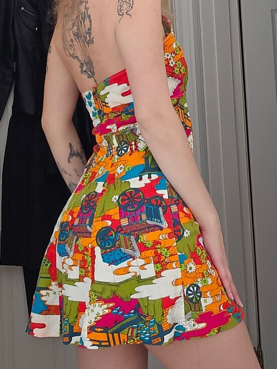 Vintage Dresses & Skirts - Vintage cotton halter dress